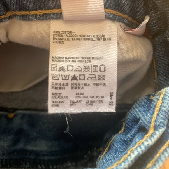 American Apparel High Waist Jean Dark Denim Blue Shorts 27 - Picture 7 of 8